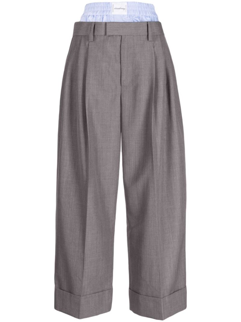 Grey Layered-waist Trousers