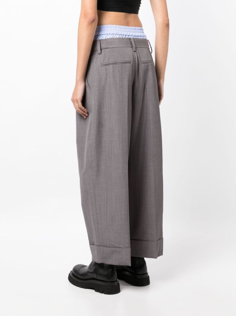 Grey Layered-waist Trousers