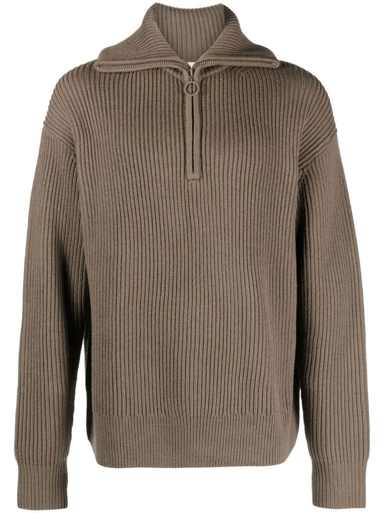 Green Fisherman Ribbed-knit Sweater