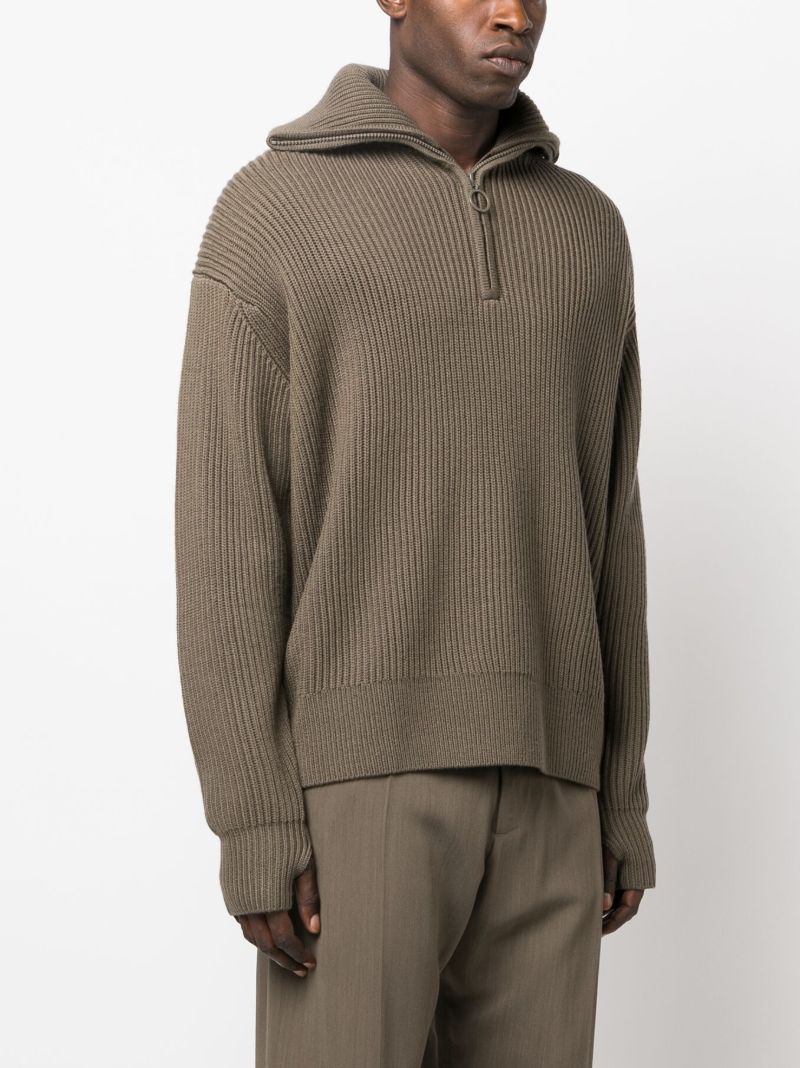 Green Fisherman Ribbed-knit Sweater