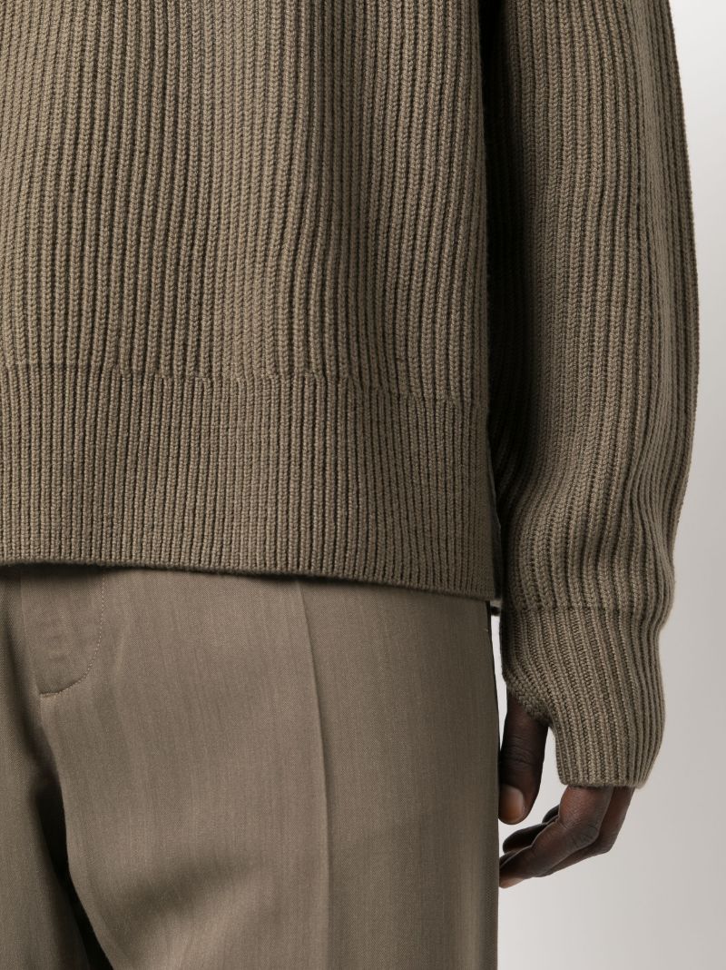 Green Fisherman Ribbed-knit Sweater