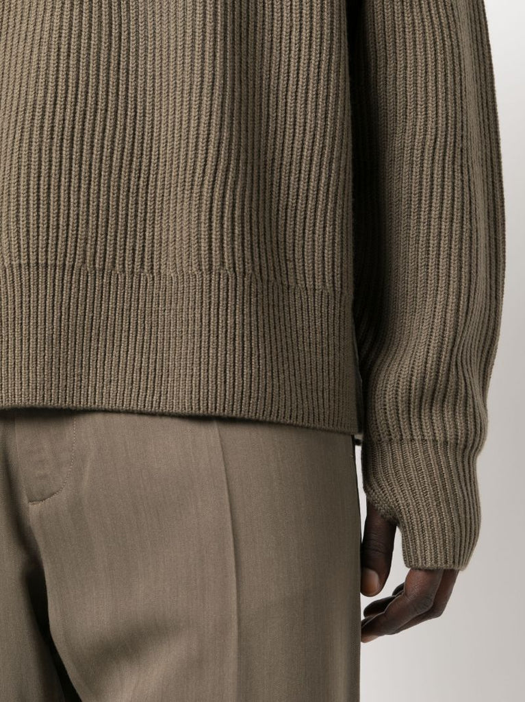 Green Fisherman Ribbed-knit Sweater