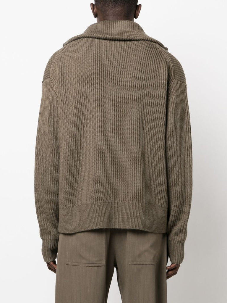 Green Fisherman Ribbed-knit Sweater