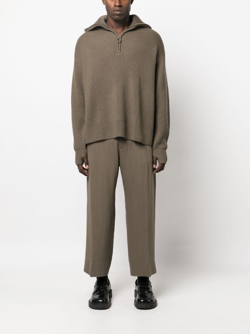 Green Fisherman Ribbed-knit Sweater