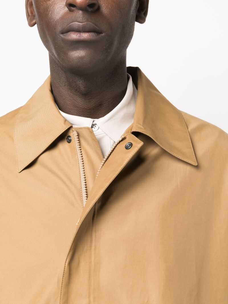 Brown Drive Cotton Midi Single Breasted Coat