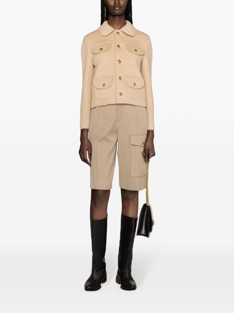 Neutral Wool Shirt Jacket