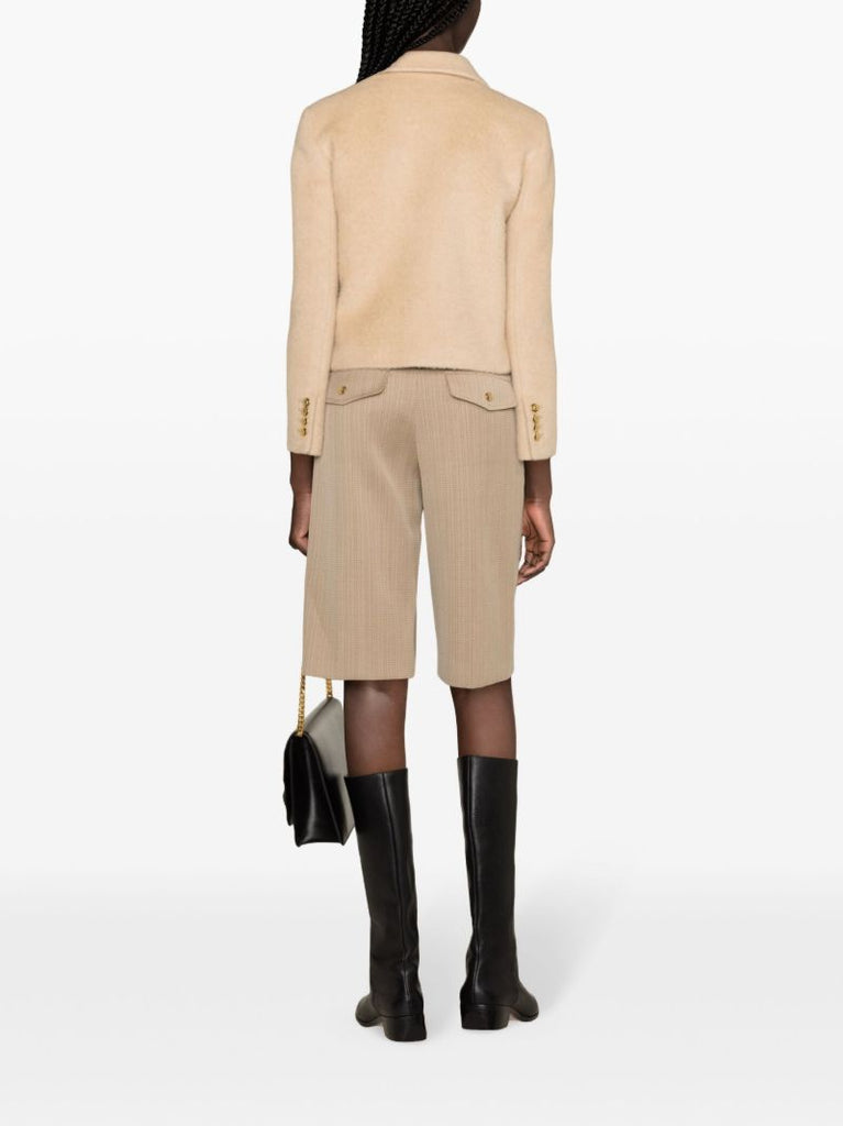 Neutral Wool Shirt Jacket