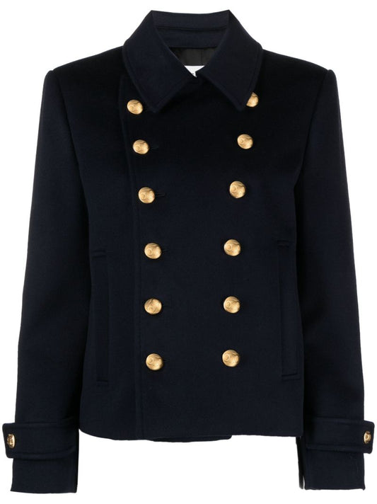 Blue Double-breasted Wool Jacket