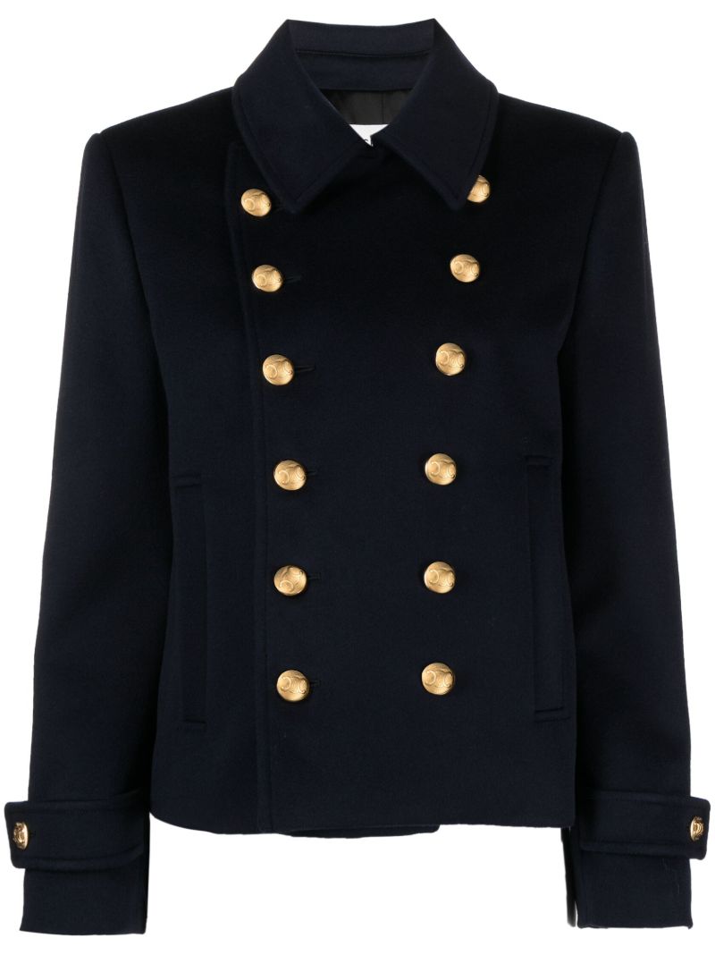 Blue Double-breasted Wool Jacket