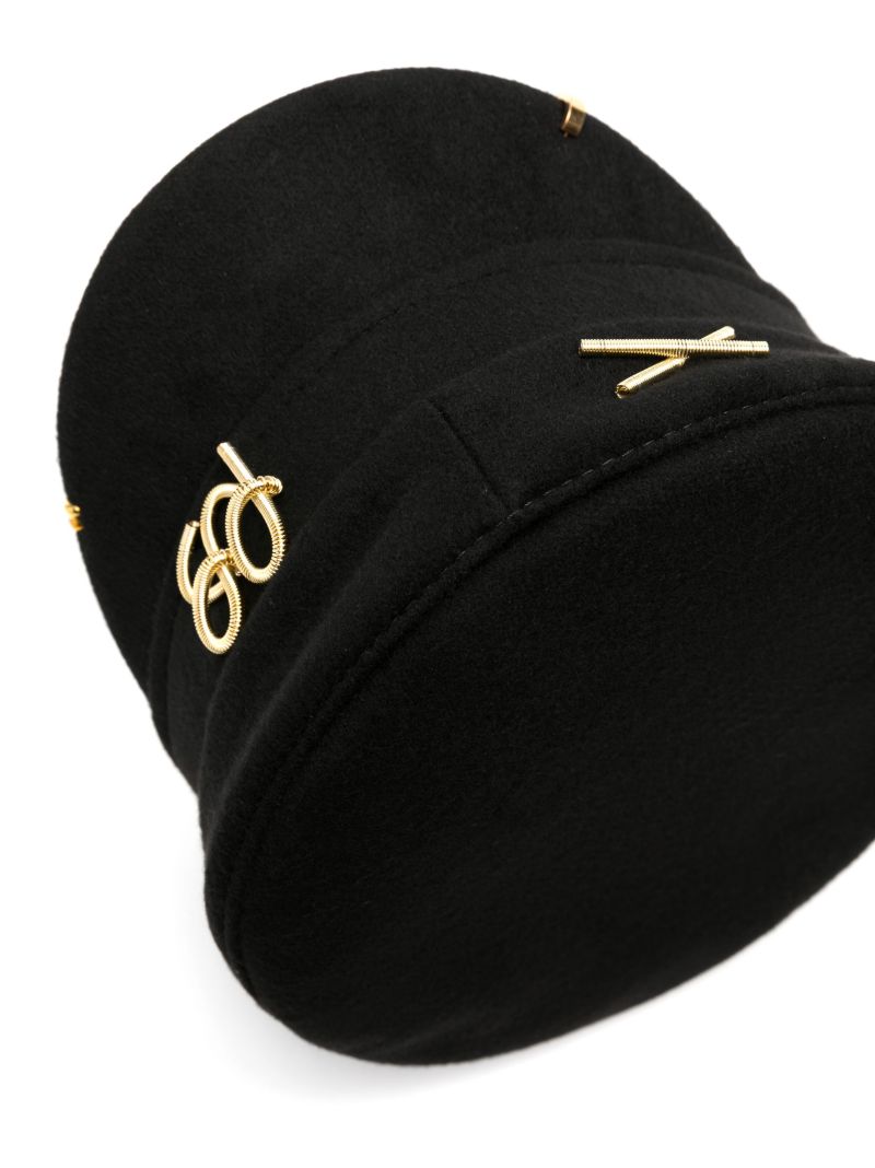 Black Baker Boy Logo-appliquÃ_x0083_Â© Wool Cap