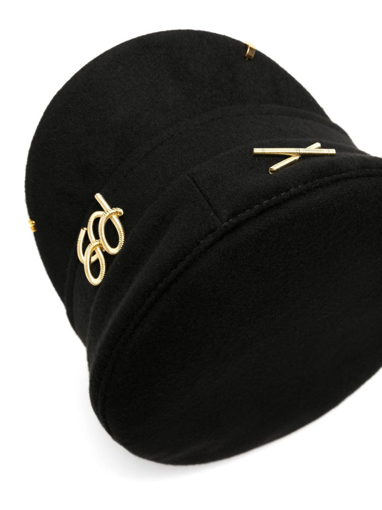Black Baker Boy Logo-appliquÃ_x0083_Â© Wool Cap
