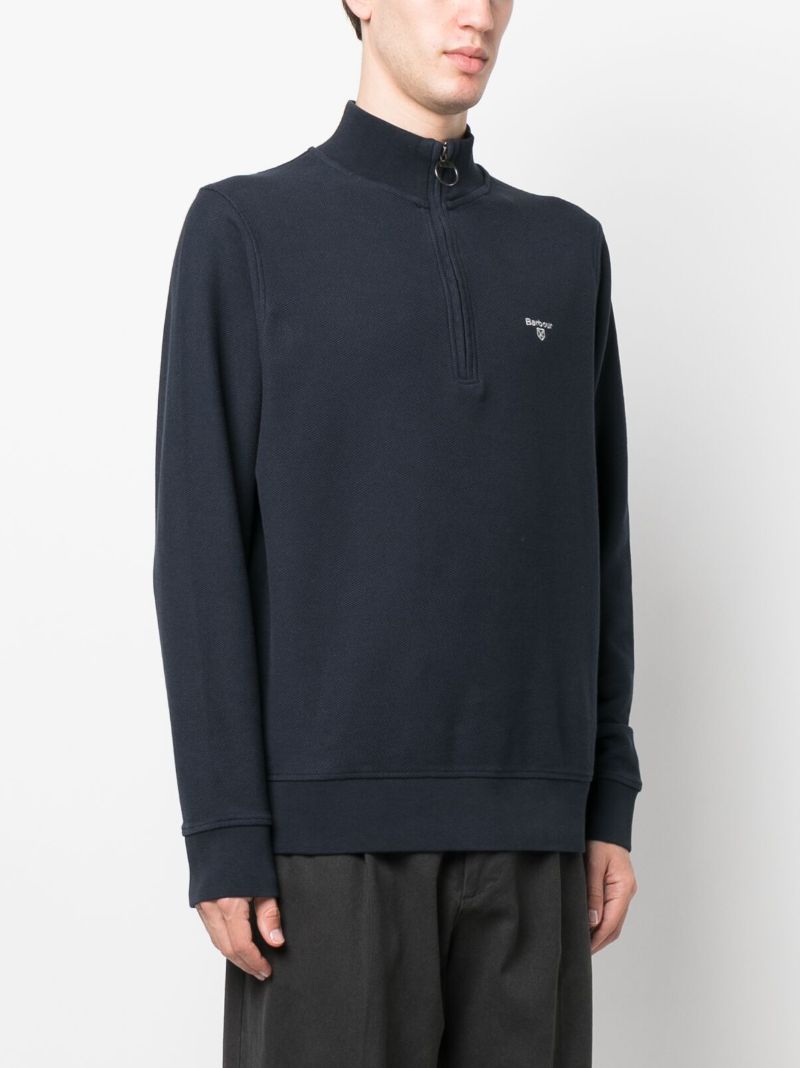 Blue Birkrigg Half-zip Sweater