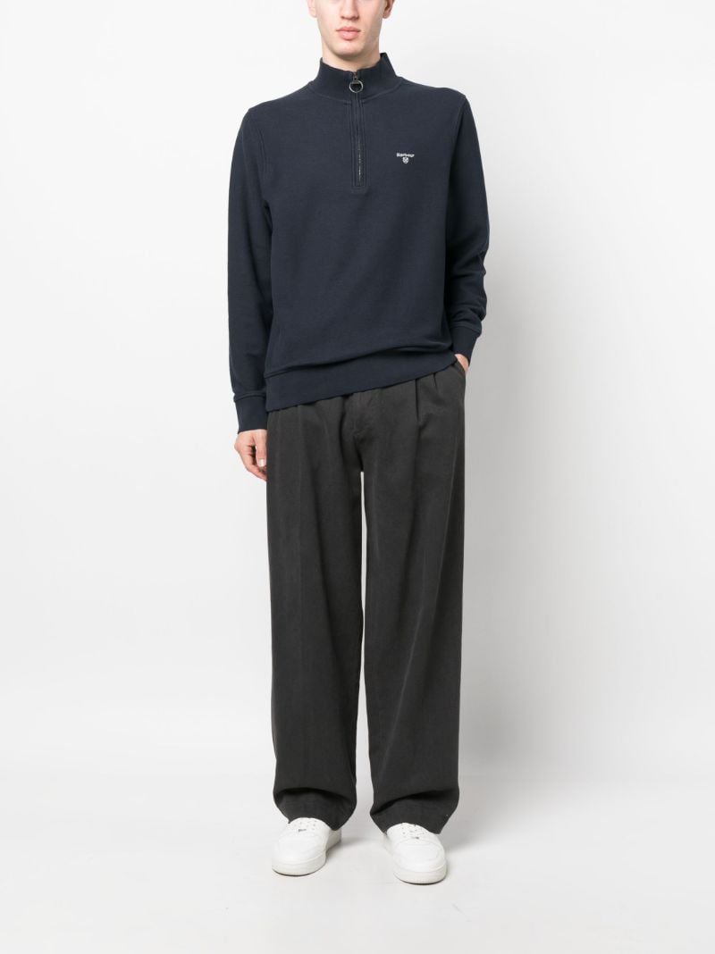 Blue Birkrigg Half-zip Sweater