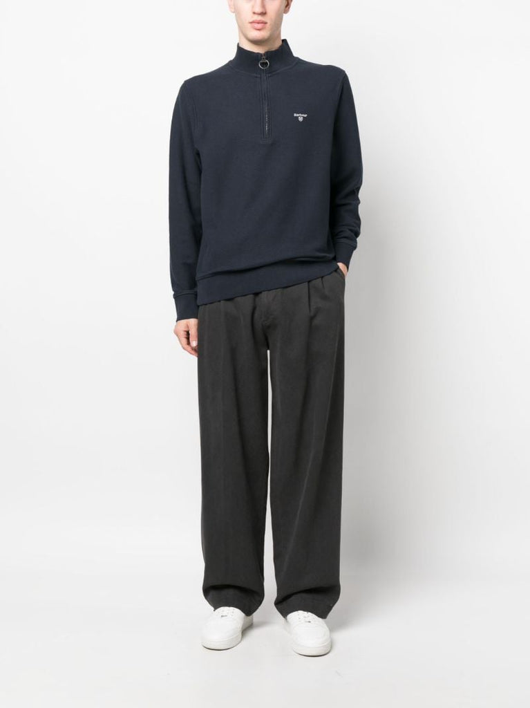 Blue Birkrigg Half-zip Sweater