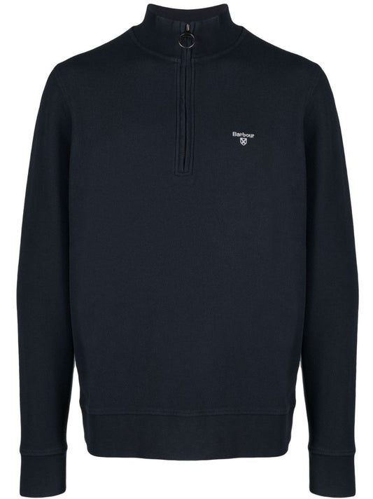 Blue Birkrigg Half-zip Sweater