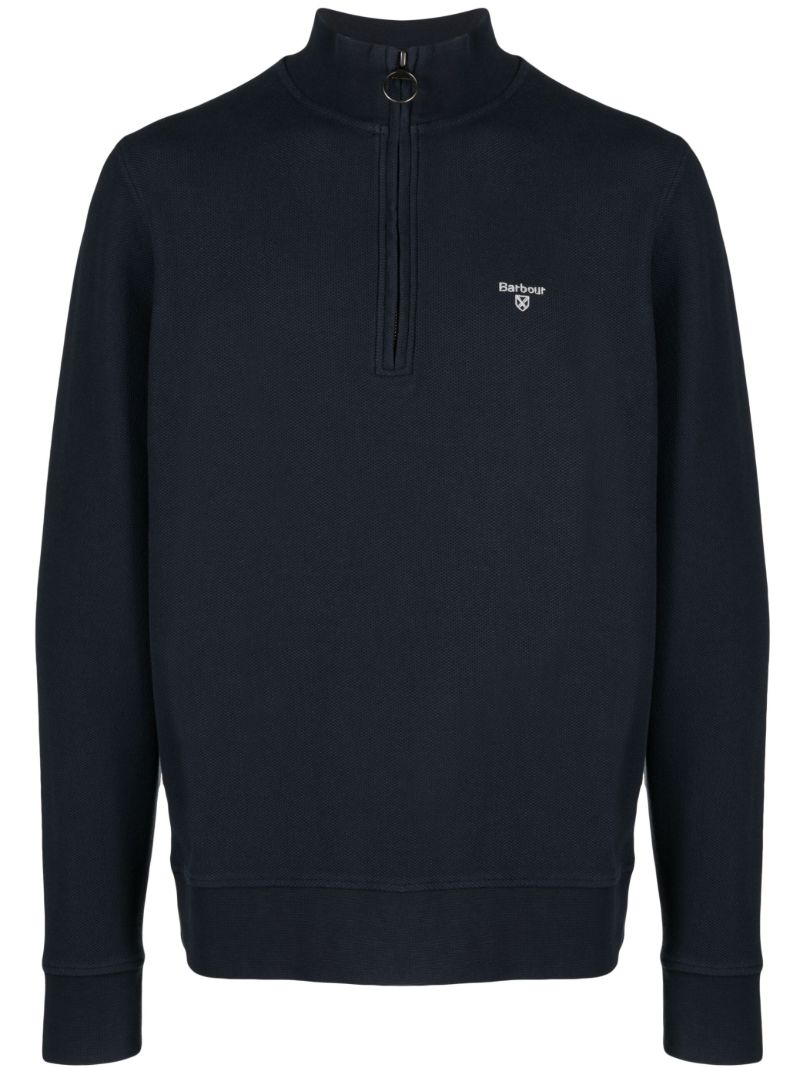 Blue Birkrigg Half-zip Sweater