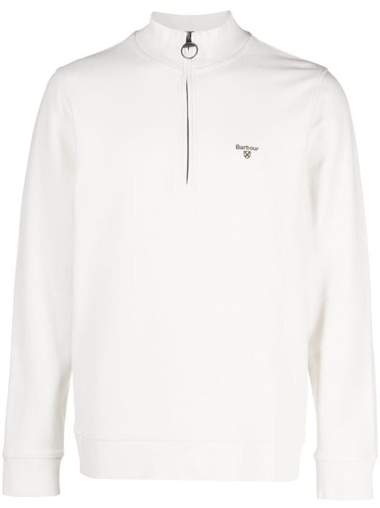 White Birkrigg Half-zip Sweater