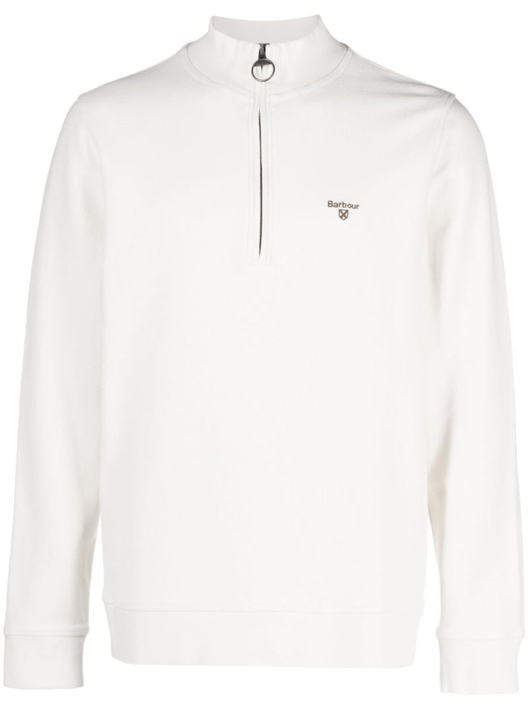 White Birkrigg Half-zip Sweater