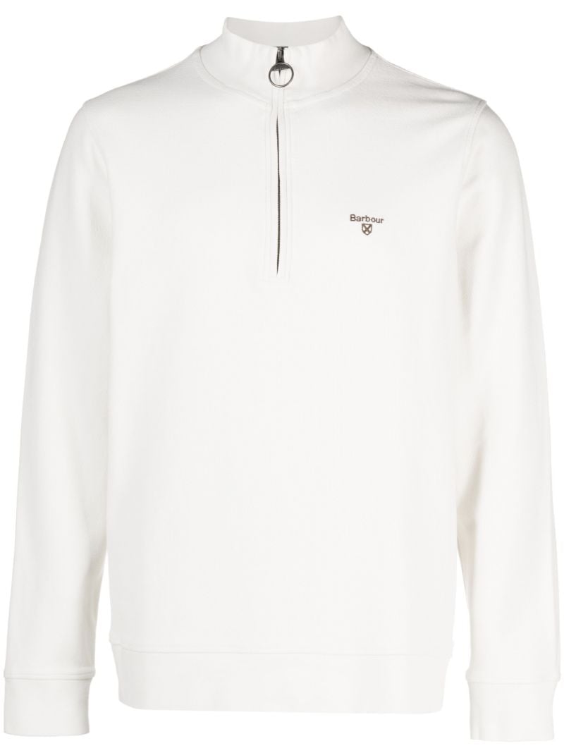 White Birkrigg Half-zip Sweater