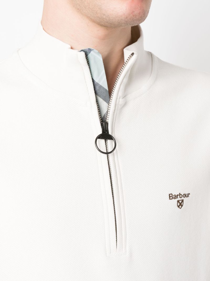 White Birkrigg Half-zip Sweater