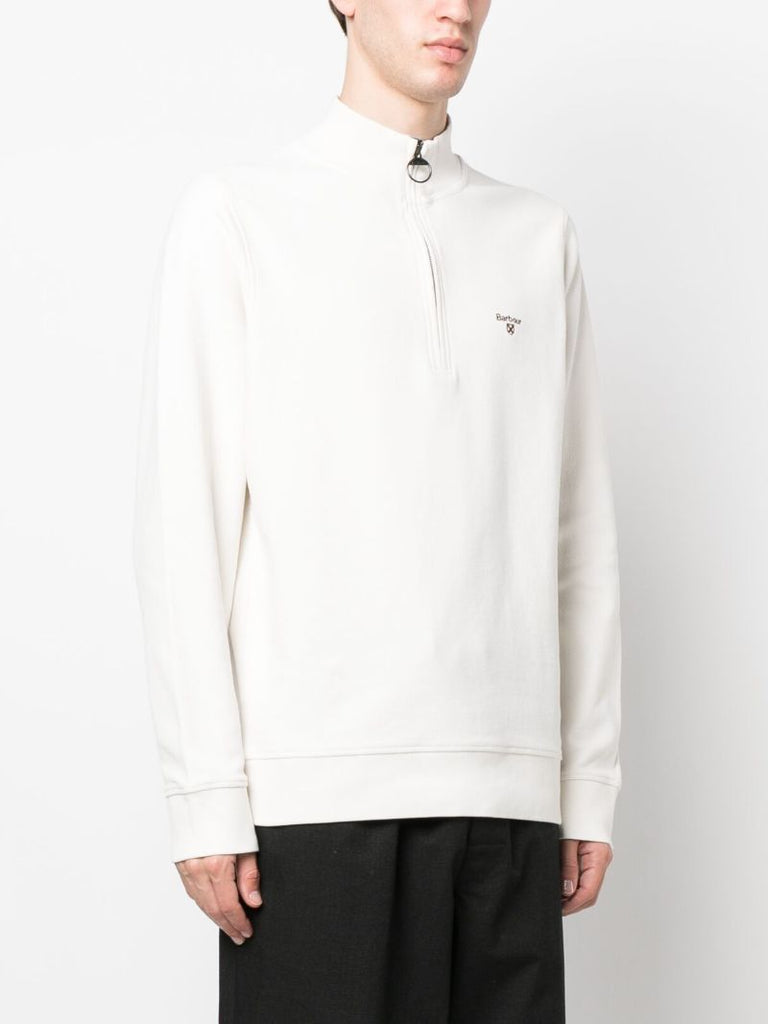 White Birkrigg Half-zip Sweater