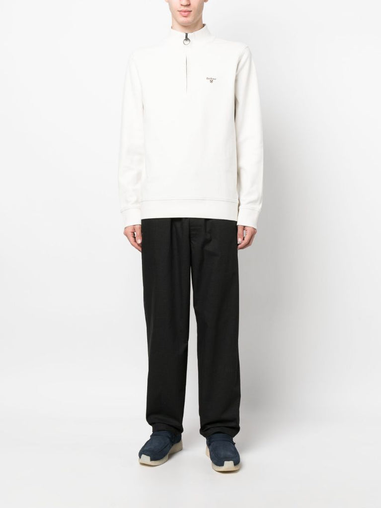 White Birkrigg Half-zip Sweater