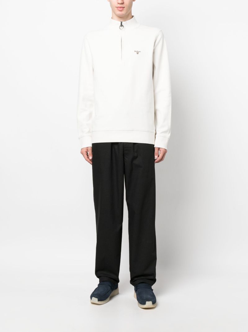 White Birkrigg Half-zip Sweater