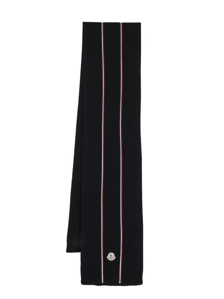 Blue Logo Patch Knitted Scarf