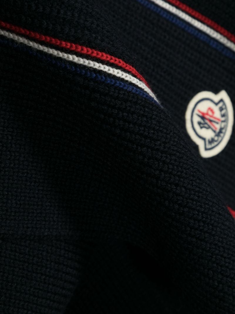 Blue Logo Patch Knitted Scarf