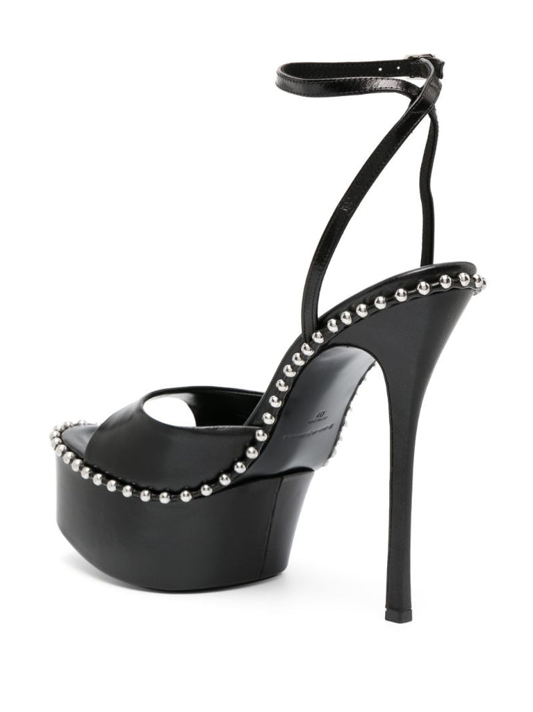 Black Nova 145 Leather Platform Sandals