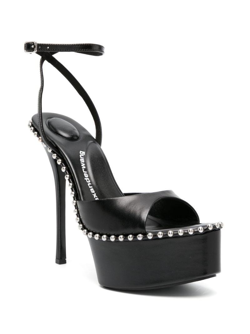 Black Nova 145 Leather Platform Sandals