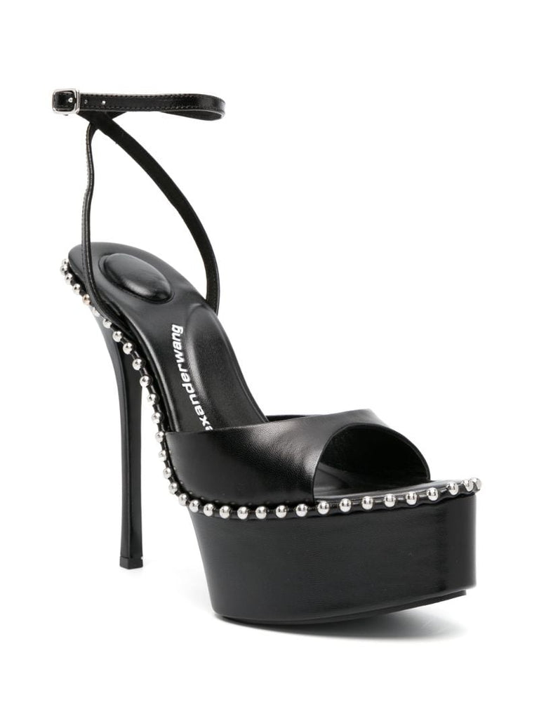 Black Nova 145 Leather Platform Sandals