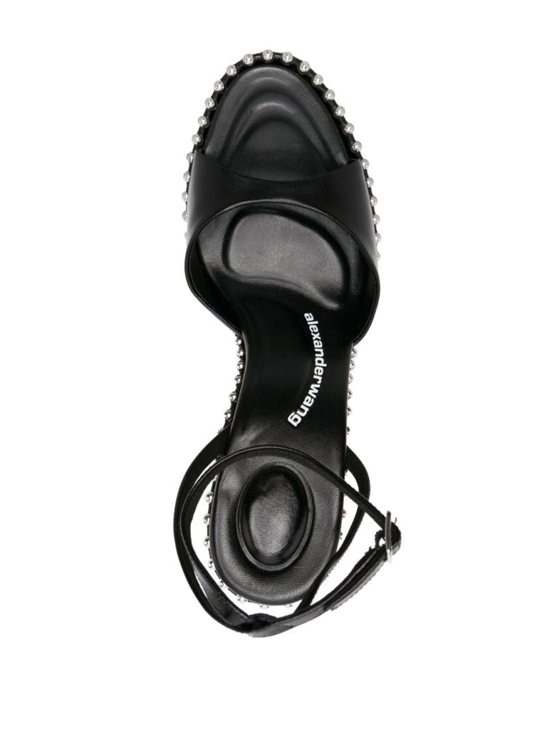 Black Nova 145 Leather Platform Sandals