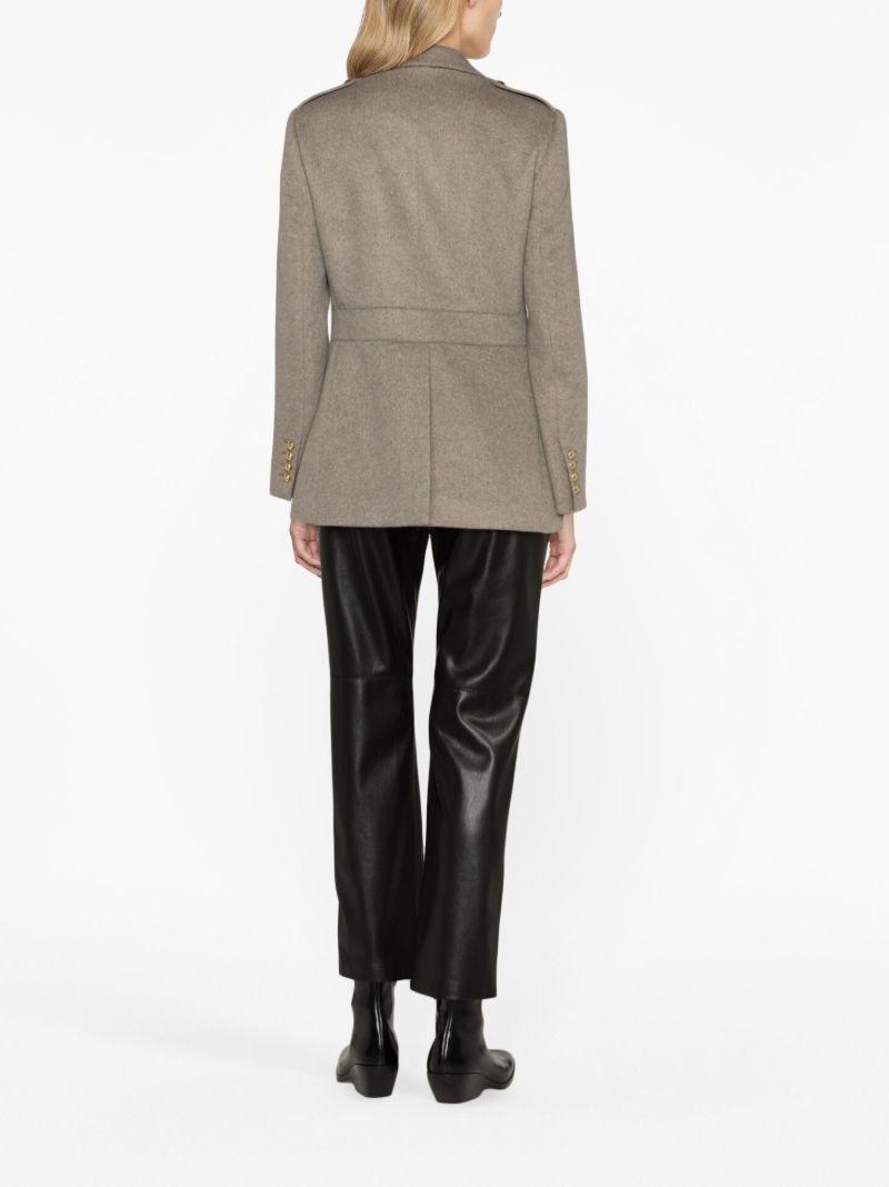 Neutral Single-breasted Cashmere Jacket