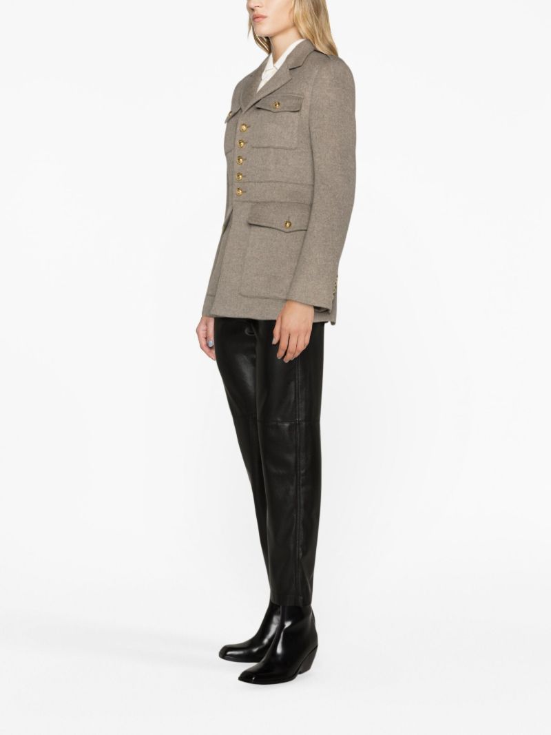 Neutral Single-breasted Cashmere Jacket
