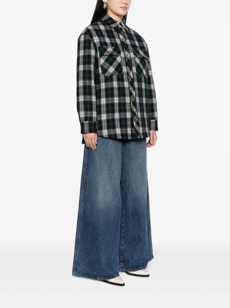 Blue Cashmere Plaid Shirt Jacket