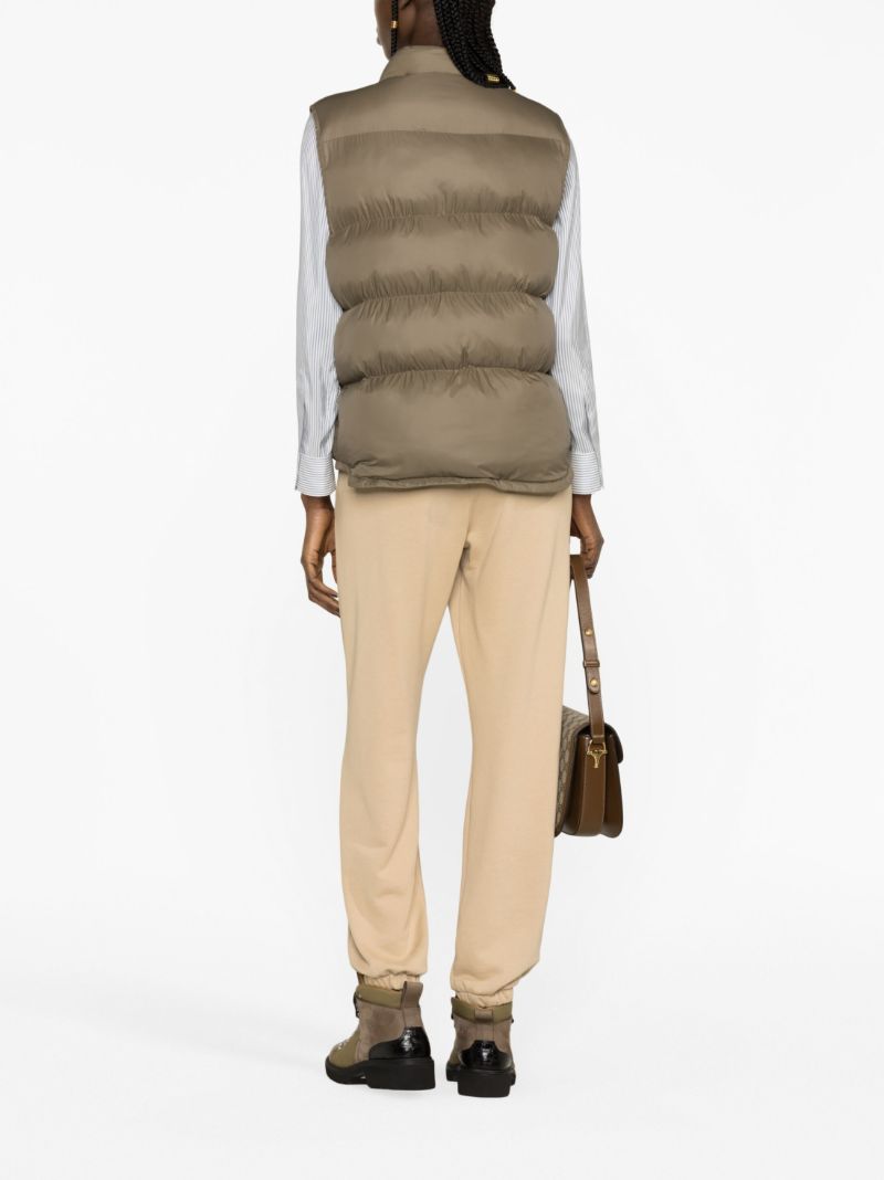 Green Triomphe-patch Quilted Gilet
