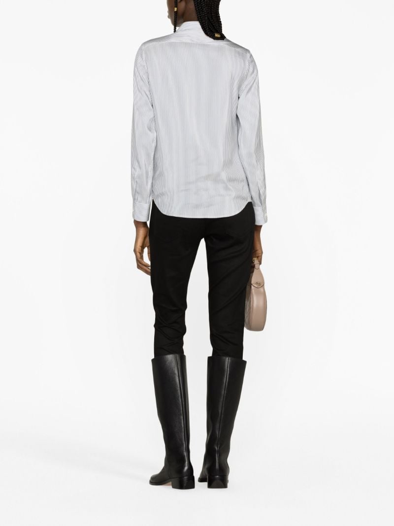 White Romy Striped Silk Shirt
