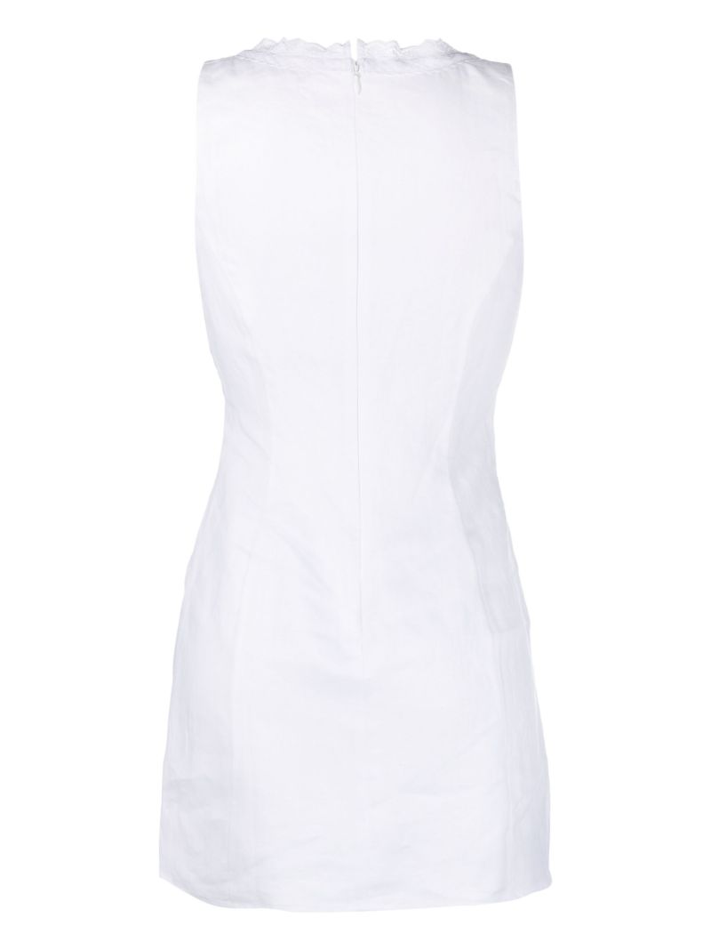 White Reia Lace-trimmed Linen Dress