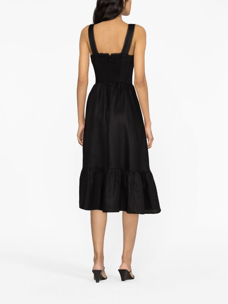 Black Rowen Linen Midi Dress