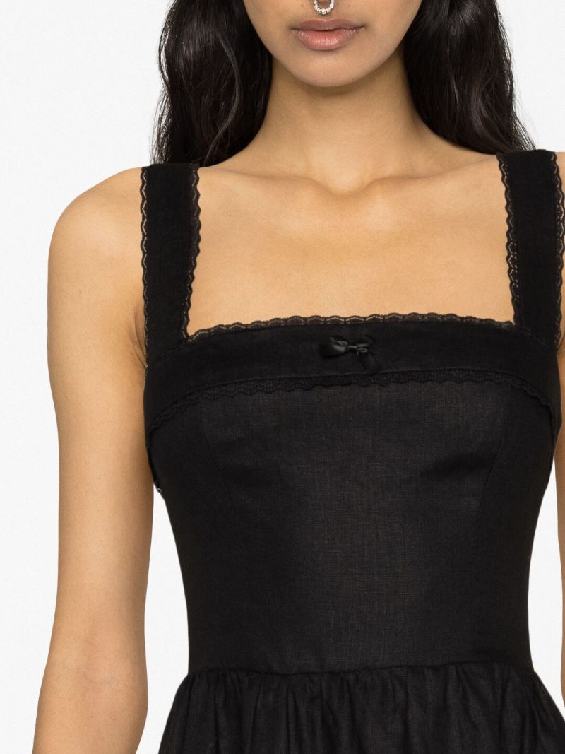 Black Rowen Linen Midi Dress