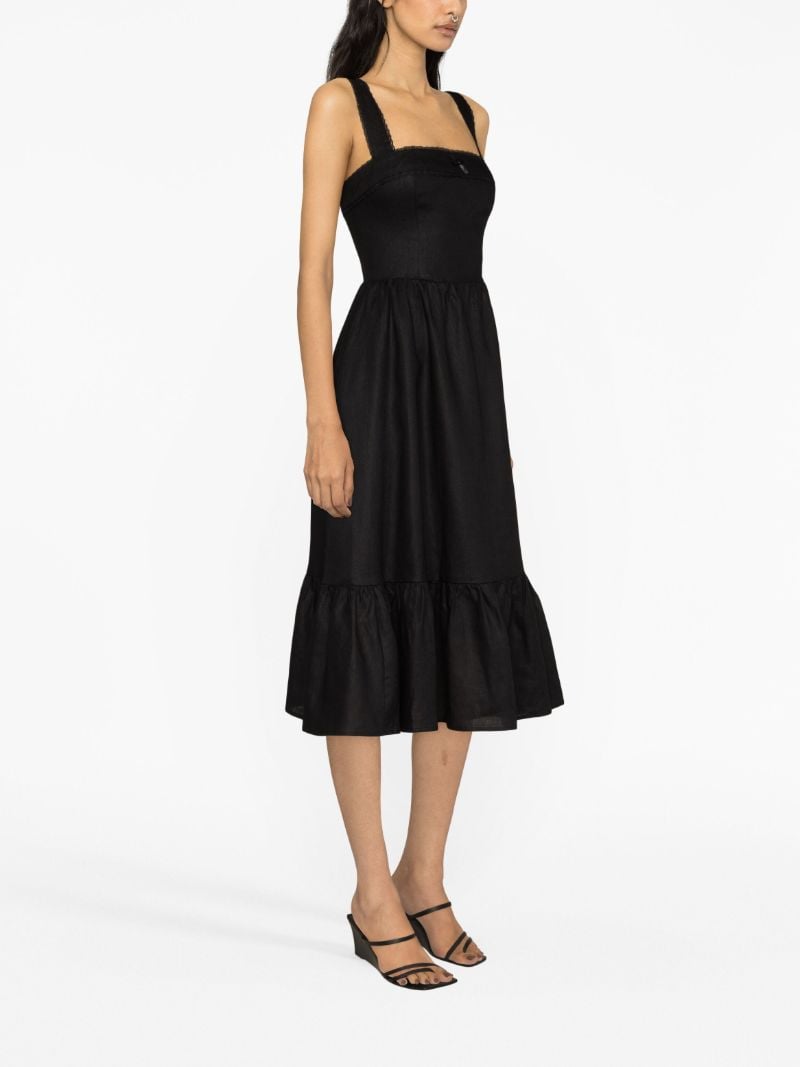 Black Rowen Linen Midi Dress