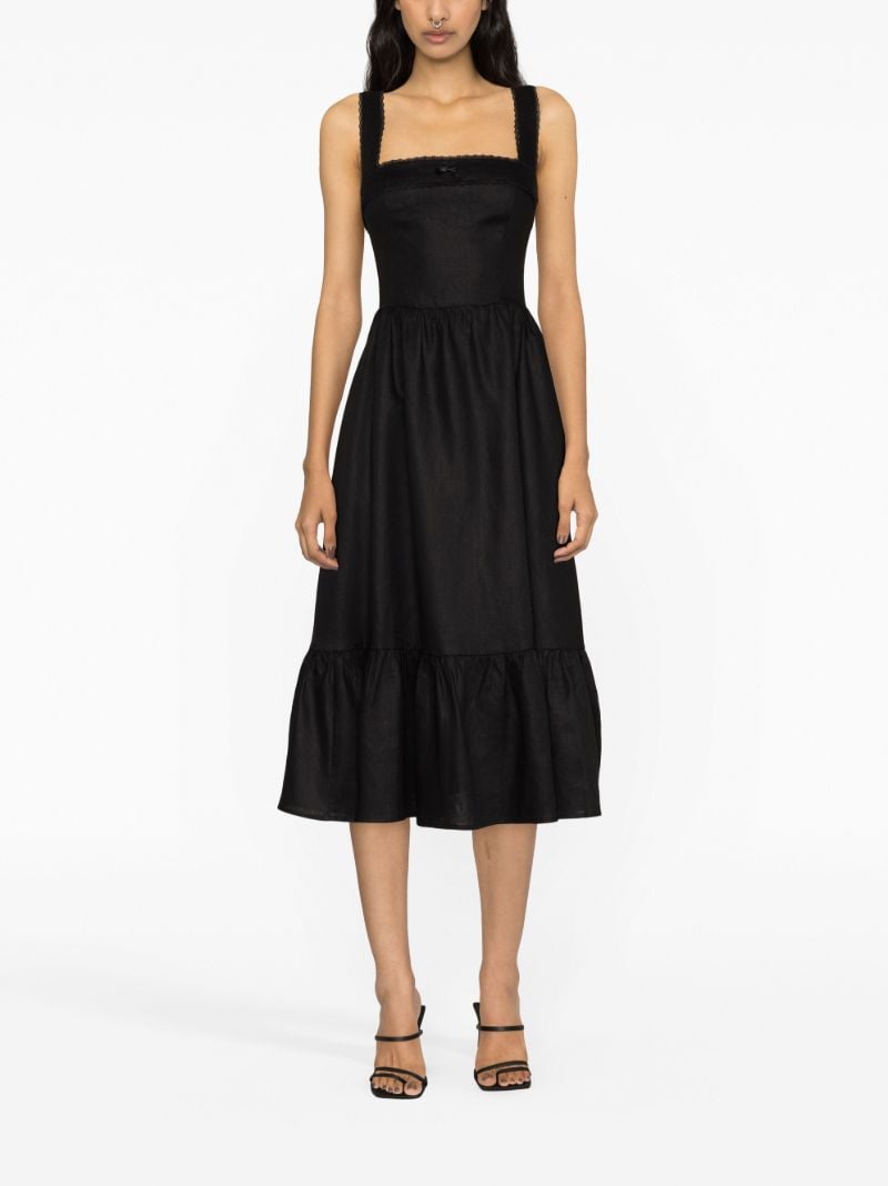 Black Rowen Linen Midi Dress