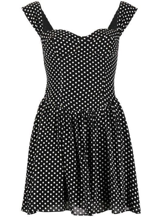 Black Taiga Polka Dot Mini Dress