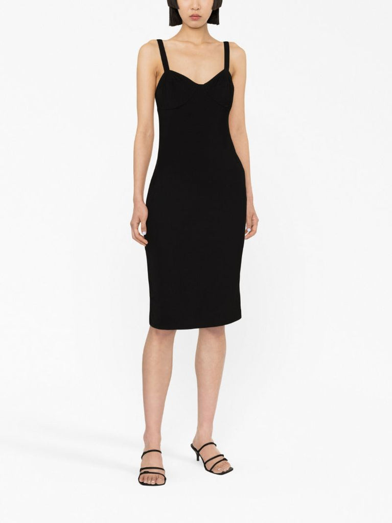 Black Beyonca Knit Midi Dress