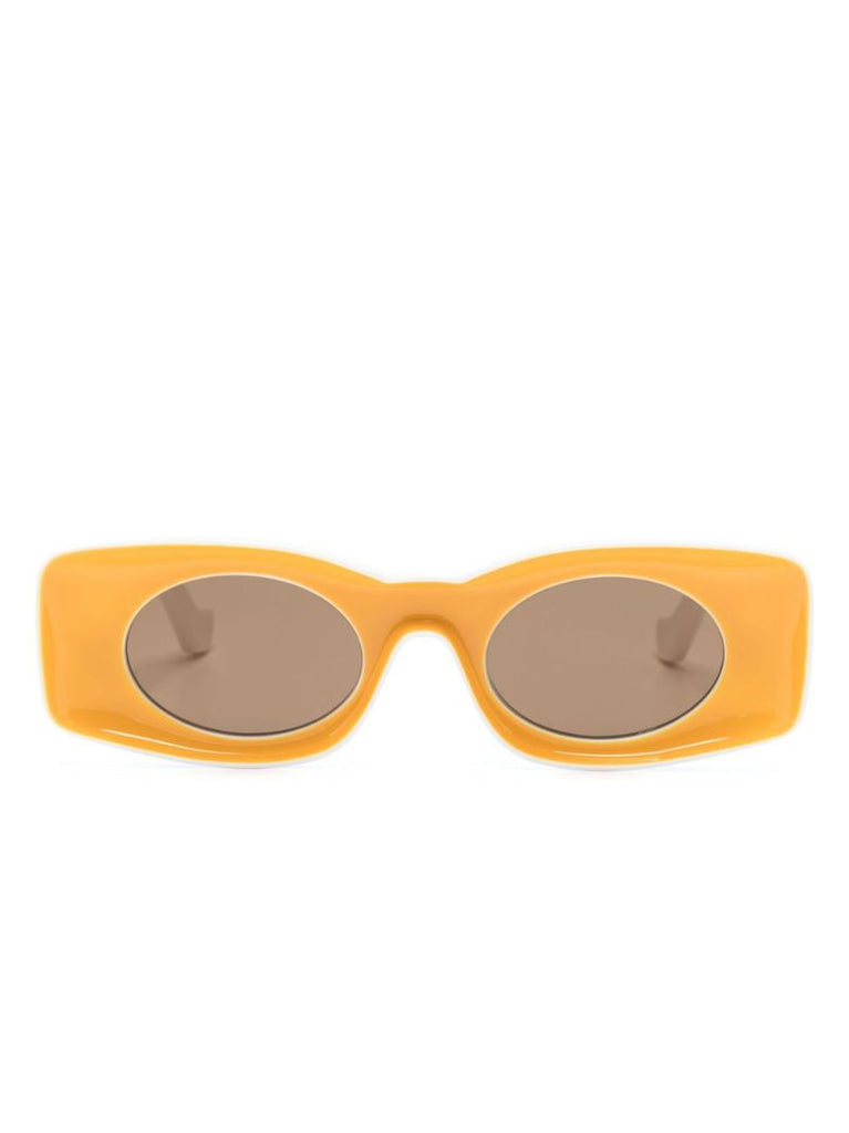 X Paula's Ibiza Yellow Rectangle-frame Sunglasses