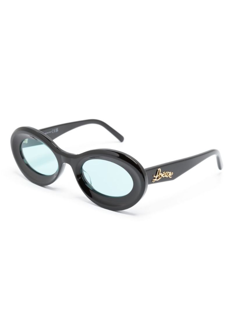 Black Loop Oval-frame Sunglasses