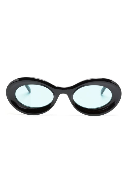 Black Loop Oval-frame Sunglasses