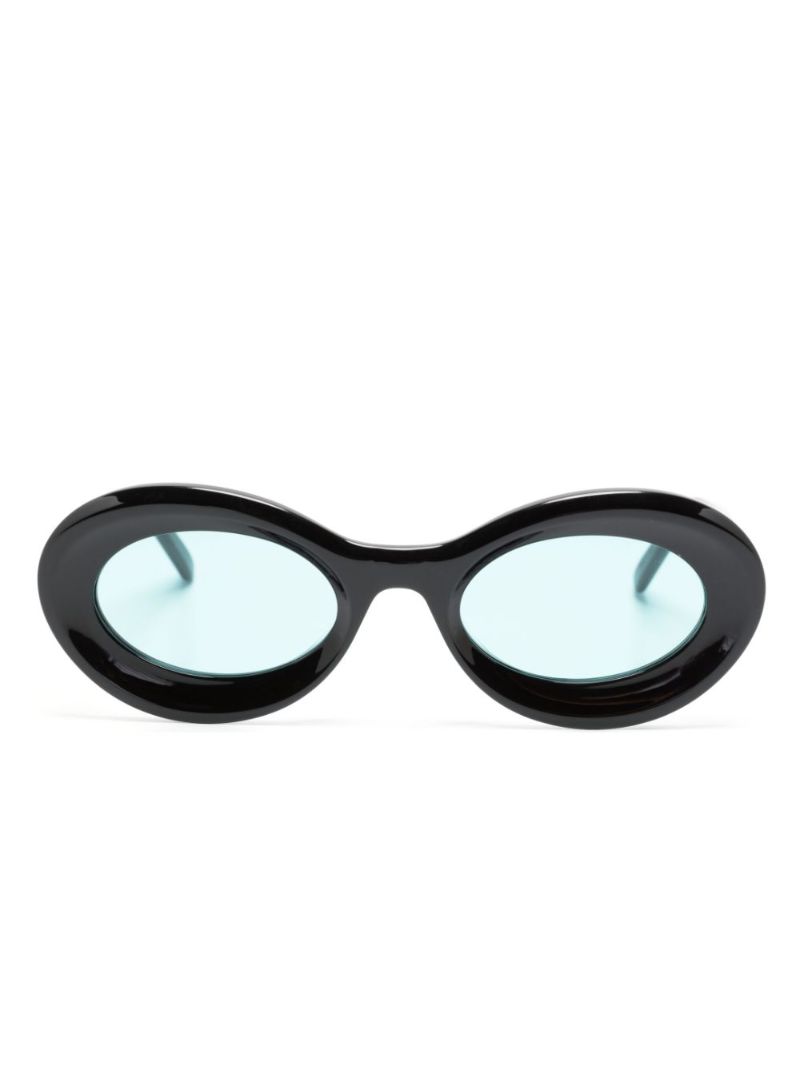 Black Loop Oval-frame Sunglasses