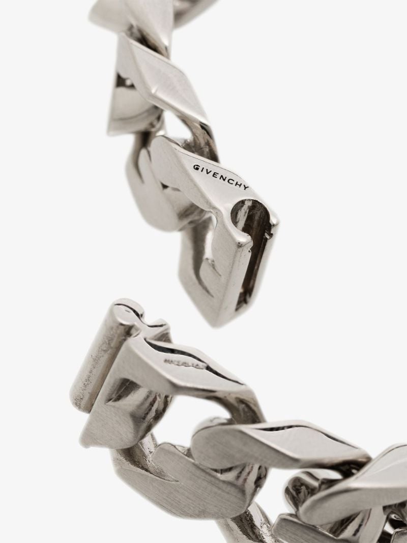Silver Tone G Chain Lock Bracelet